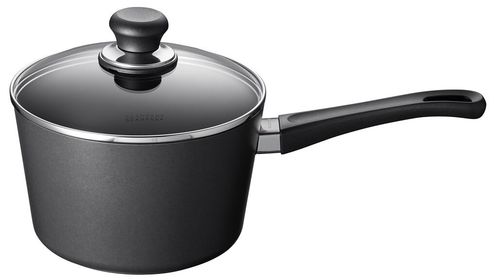 SCANPAN Classic steelpan 20 cm met glazen deksel van voren