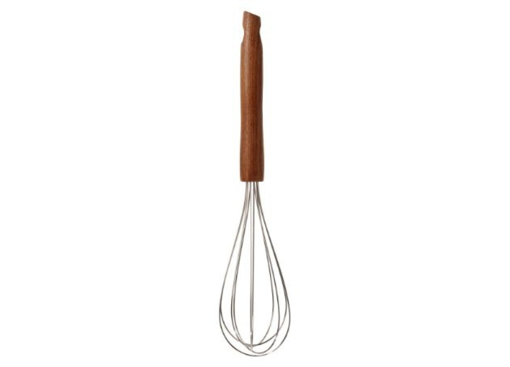 SCANPAN visp 28 cm med håndtak i karbonisert ask vist bakfra