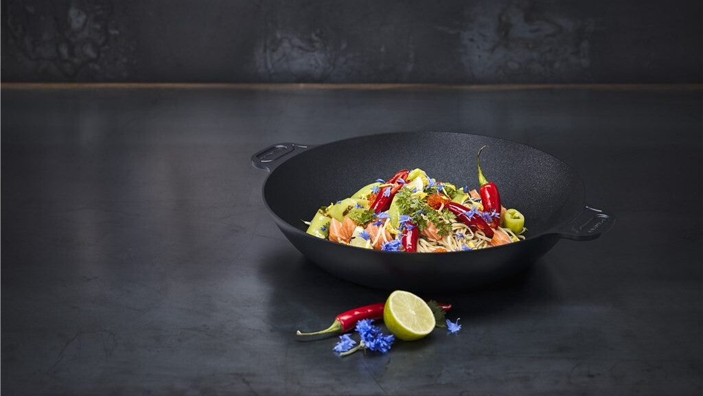 Paella tilberedt i en SCANPAN-paellapanne