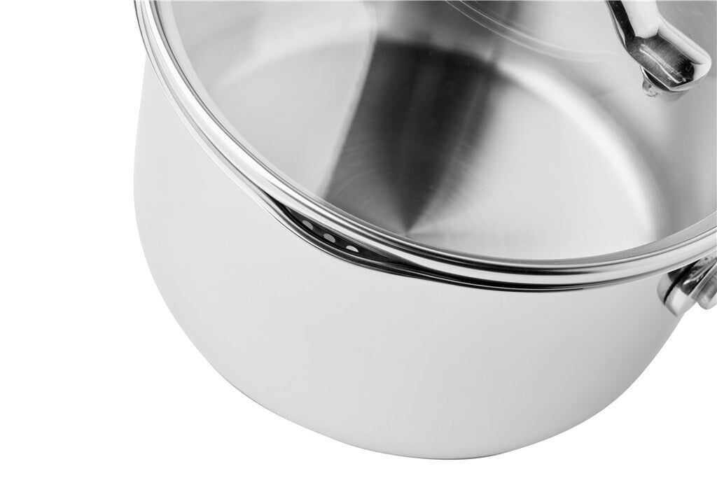 Schenkrand op de STS steelpan 14 cm van roestvrij staal