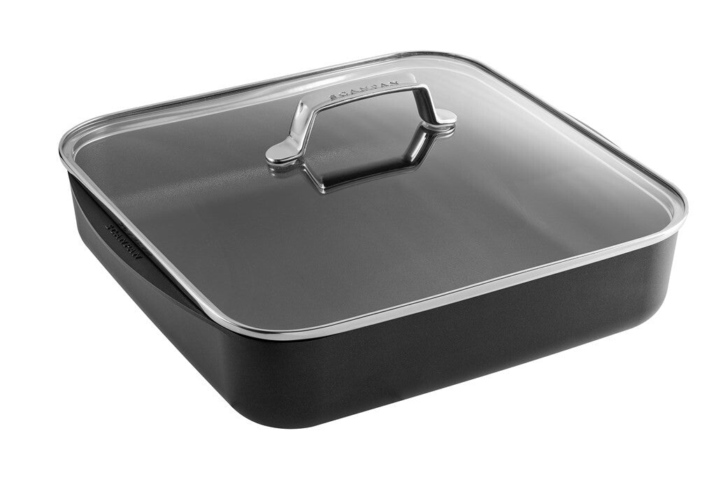TechnIQ Square braadslede 33 × 33 cm met glazen deksel