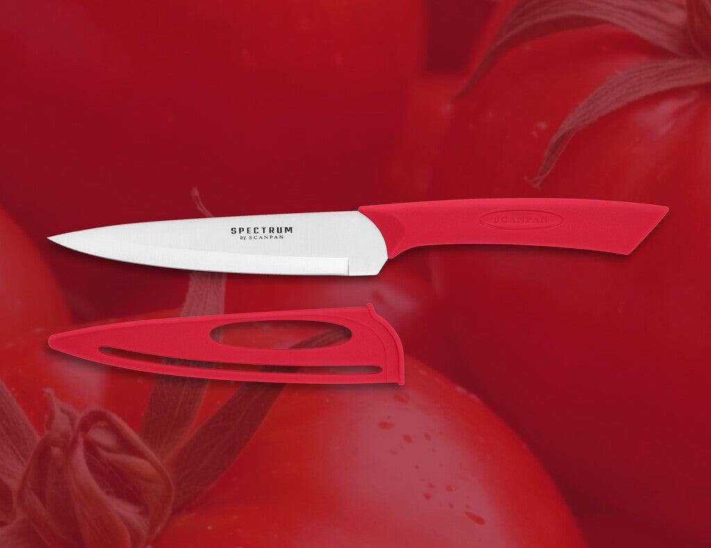 Spectrum utility knife in Red on a white background