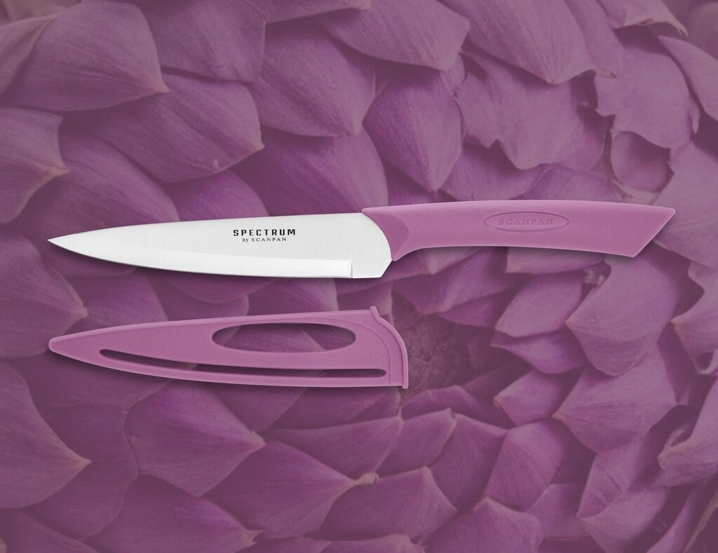 Spectrum utility knife in Dusty Lavender on a white background