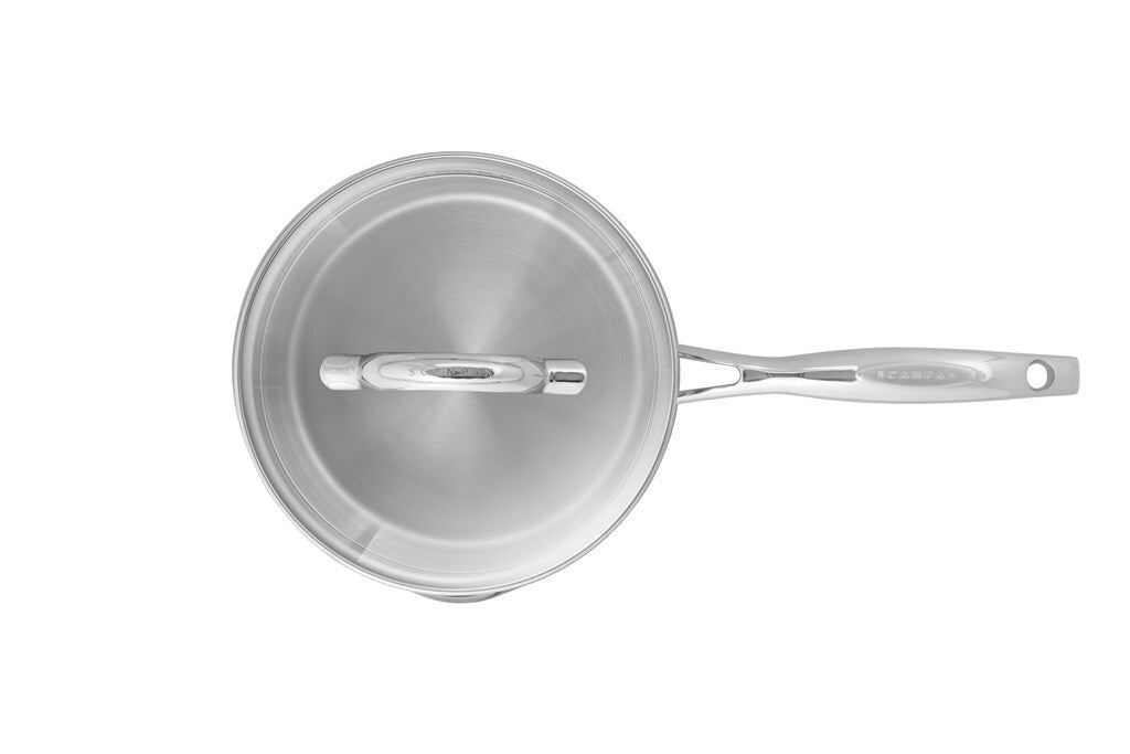 STS steelpan 16 cm van roestvrij staal van opzij