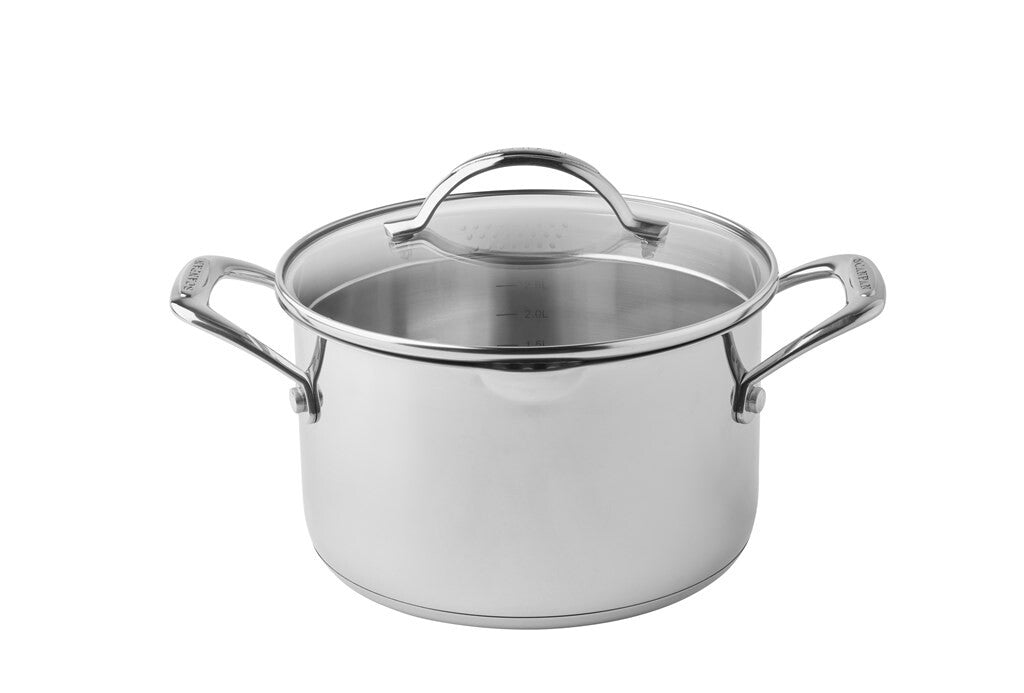 STS gryde 20 cm i rustfrit stål set oppefra